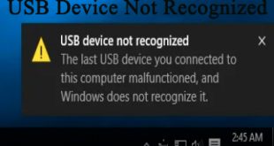 USB Device Not Recognized Di Laptop Windows 10